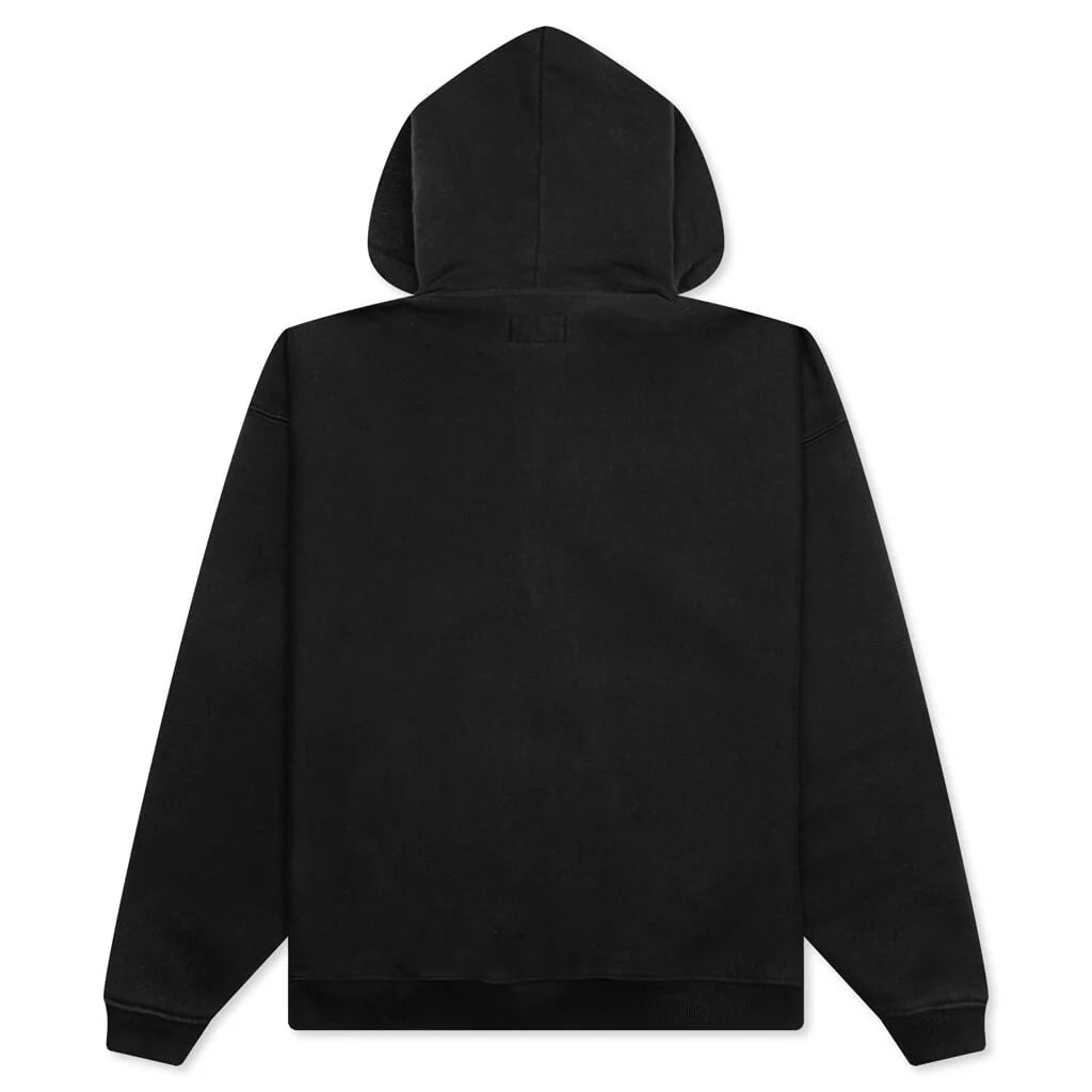 Graphic Zip Hoodie Washed Black