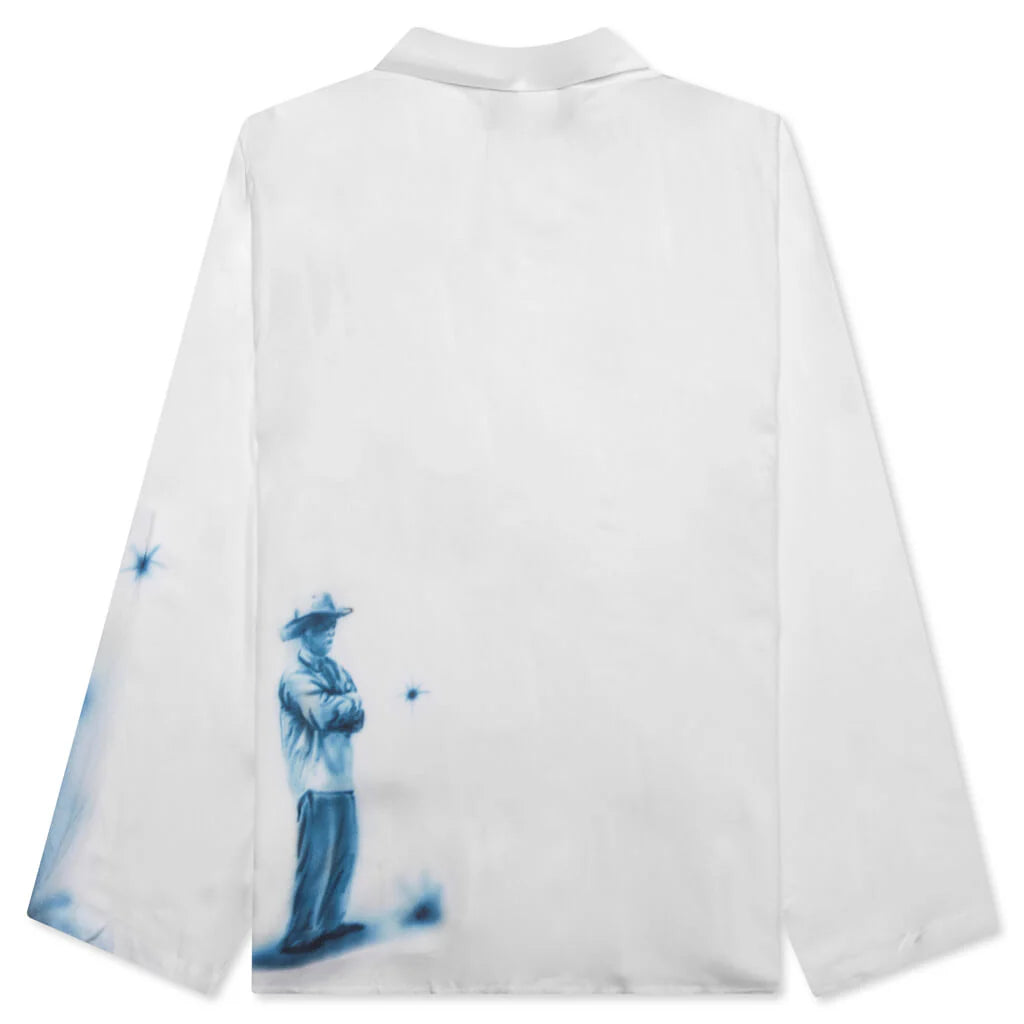 Waiting Around Long Sleeve Button Up Shirt White