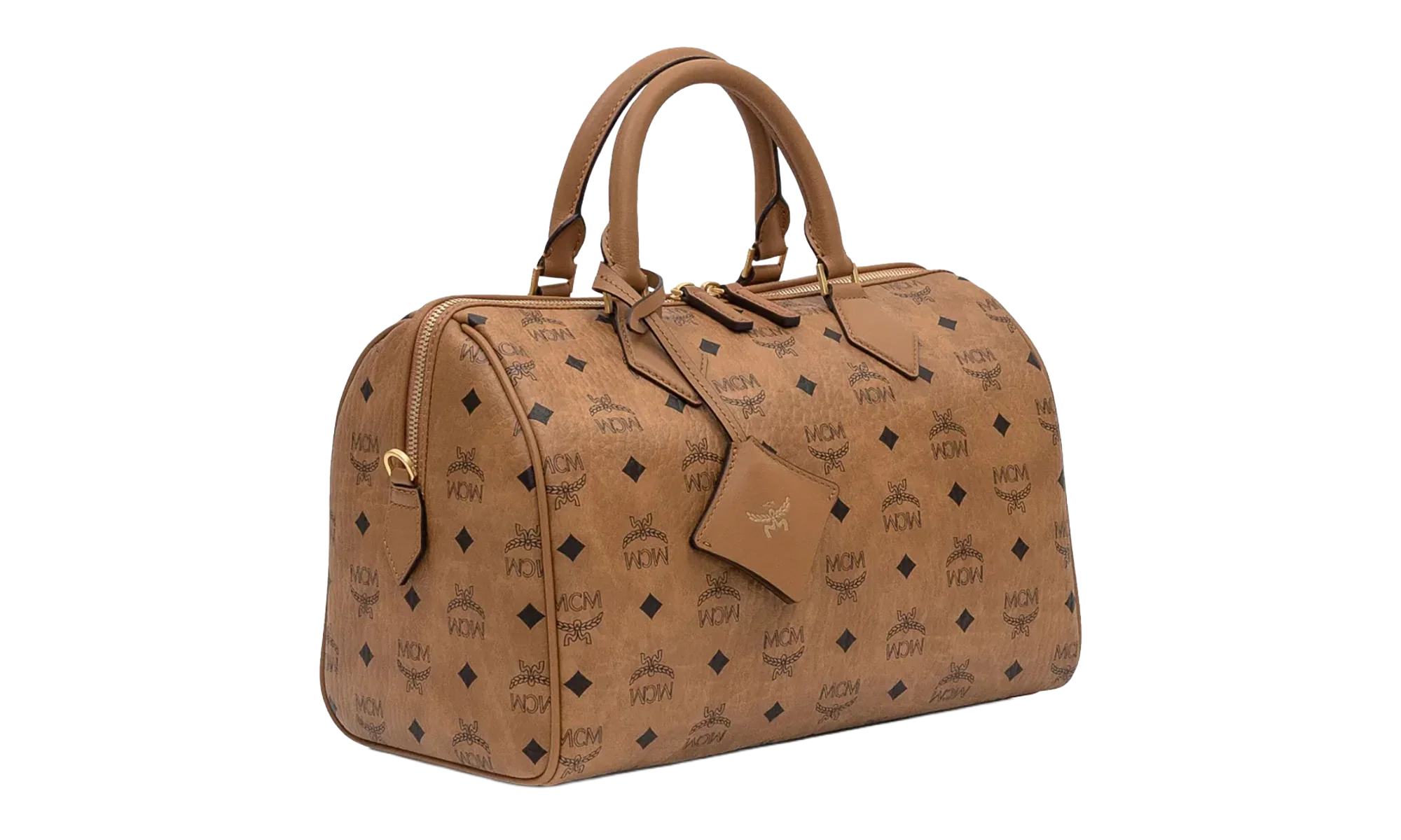 Medium Ella Boston Bag in Visetos "Cognac" MWBFAEA01CO001