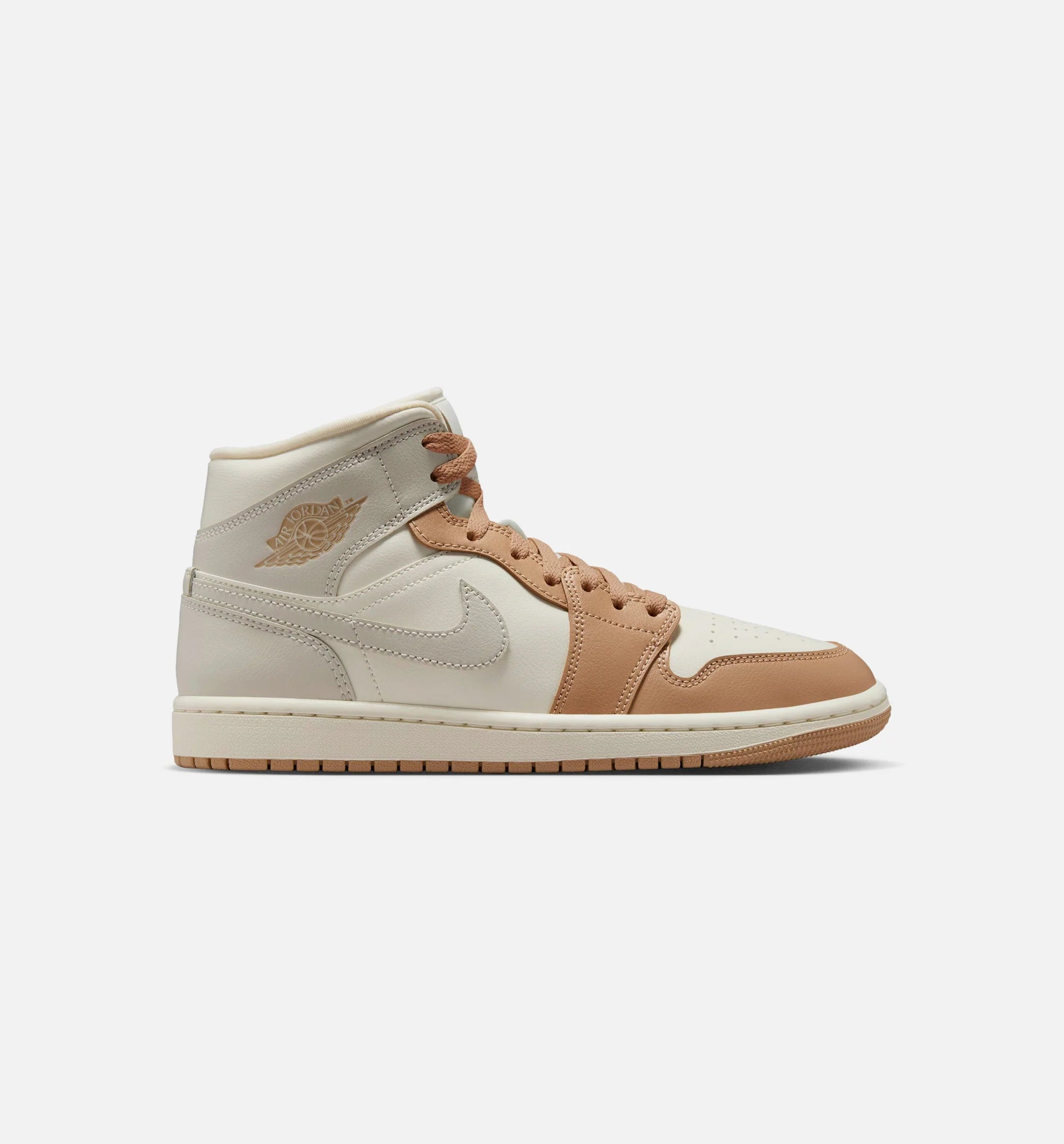 Air Jordan 1 Mid Womens Lifestyle Shoe Pale Ivory Hemp Sail Light Orewood Brown