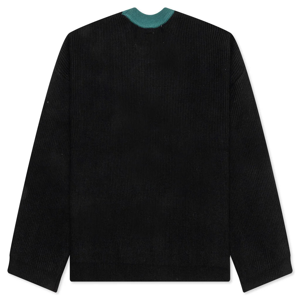Slow Down Beaded Knit Sweater Black
