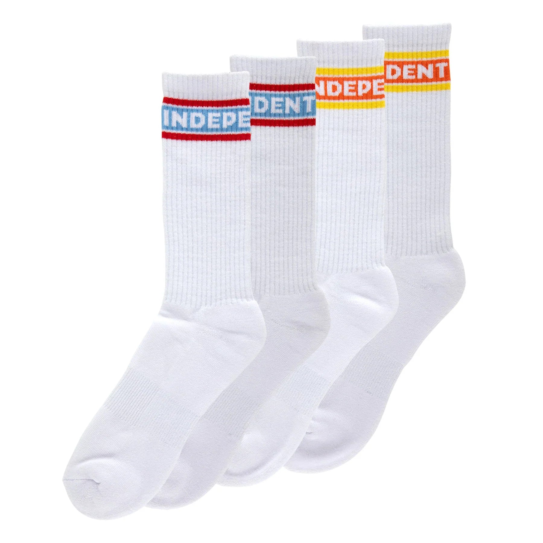 Independent Bar Logo 2 Pack Crew Socks White Multi