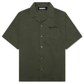 Solid Color Hawaiian S S Shirt Olive Drab