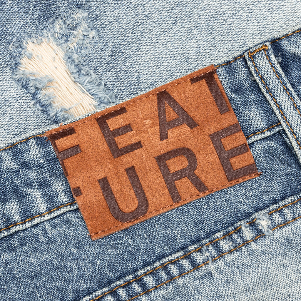 Berry Wide Denim Short Vintage Med Blue