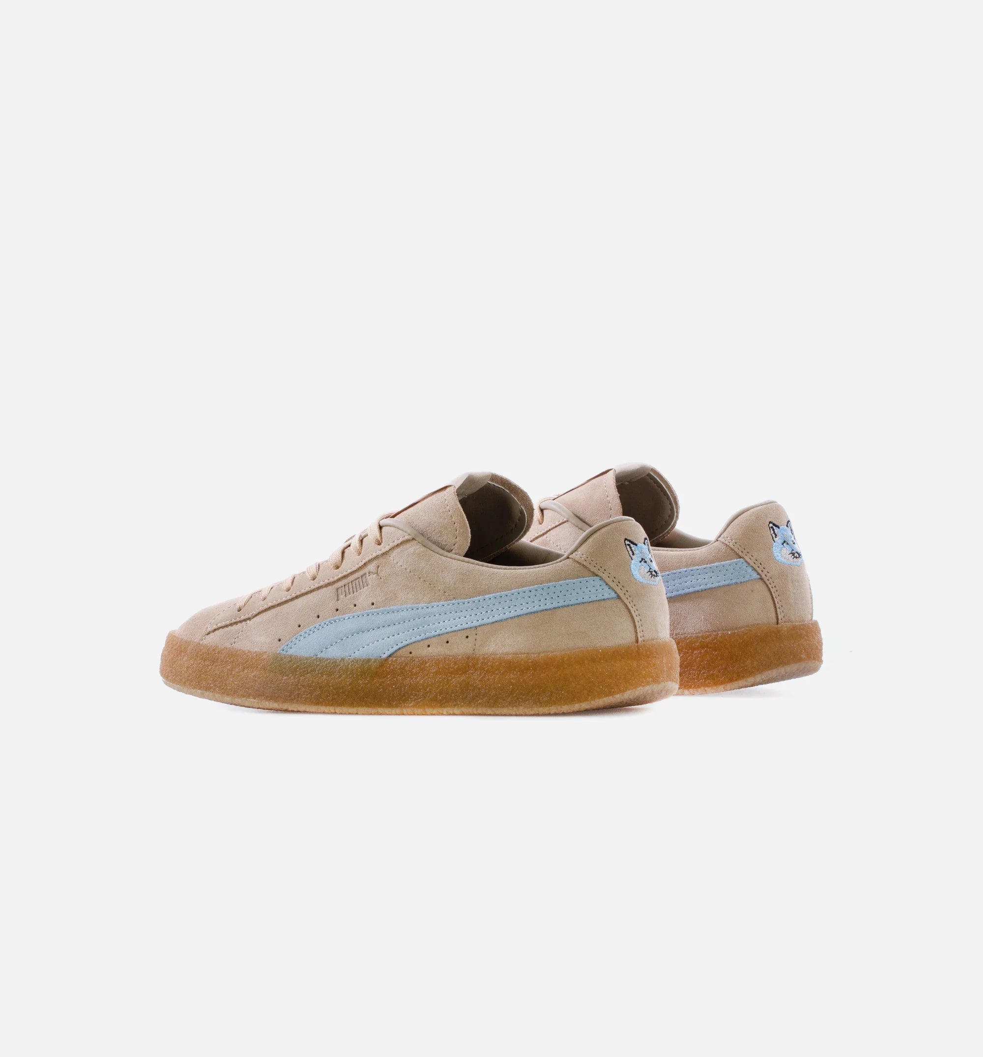 Maison Kitsune Suede Crepe Mens Lifestyle Shoe Sand Blue