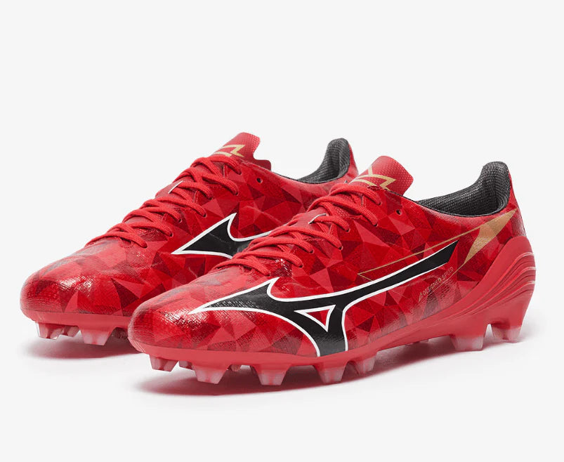 Mizuno Aplha II Pro FG Firm Ground Soccer Cleats Red Black
