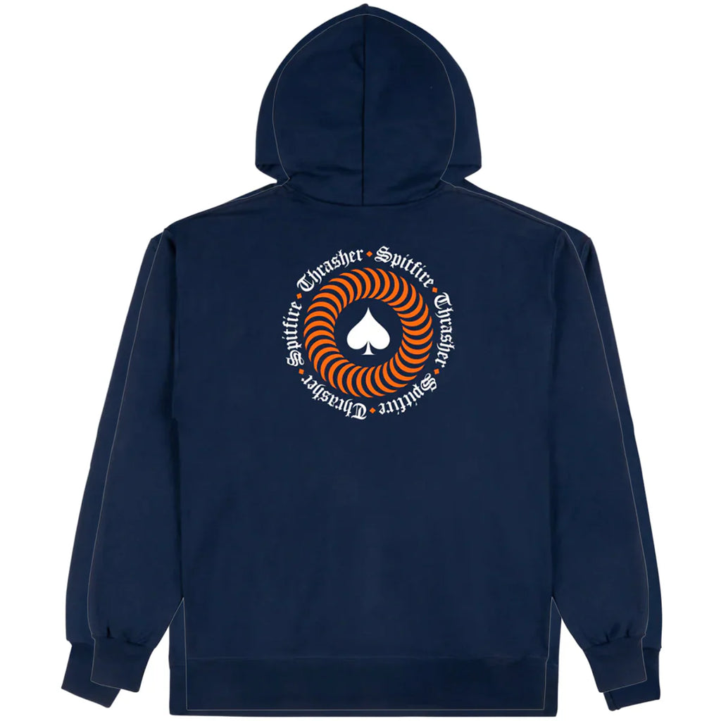 Thrasher x Spitfire The End Oath Hoodie Navy