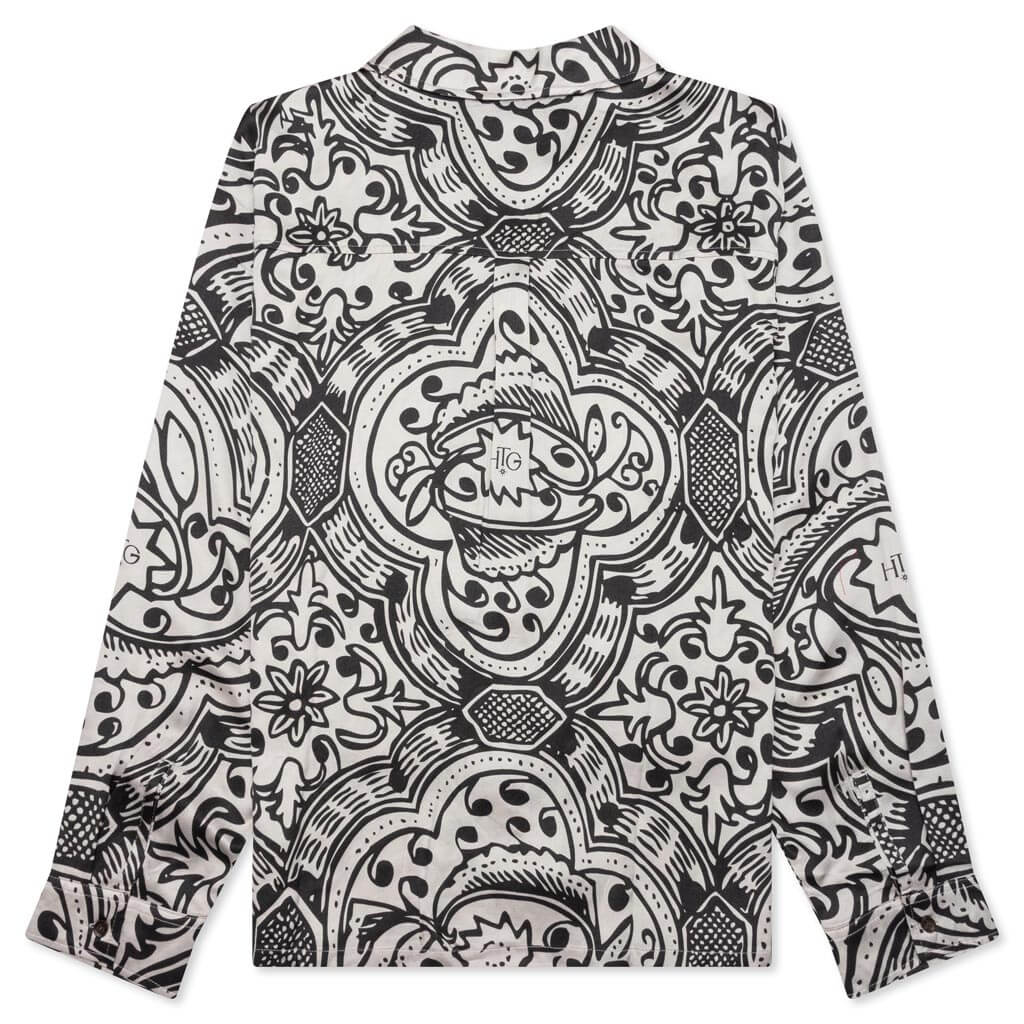 L S Printed Woven Black