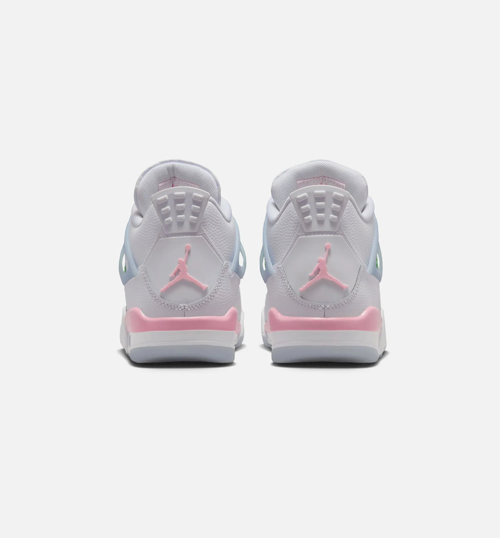 Air Jordan 4 Retro Medium Soft Pink Grade School Lifestyle Shoe White Medium Soft Pink Half Blue