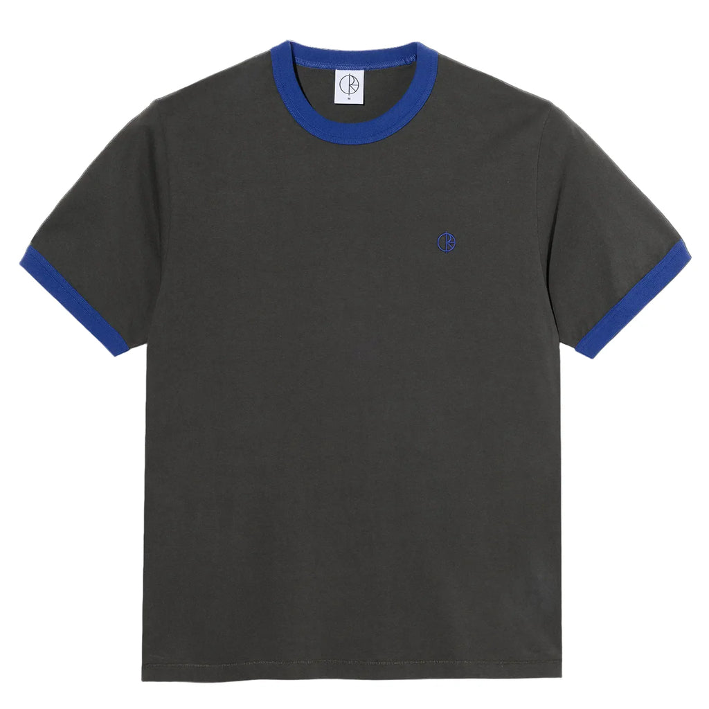 Polar Skate Co Ringer Tee Dirty Black Egyptian Blue