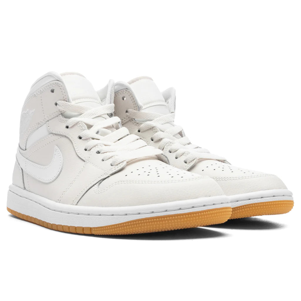 Womens Air Jordan 1 Mid Phantom White Gum Light