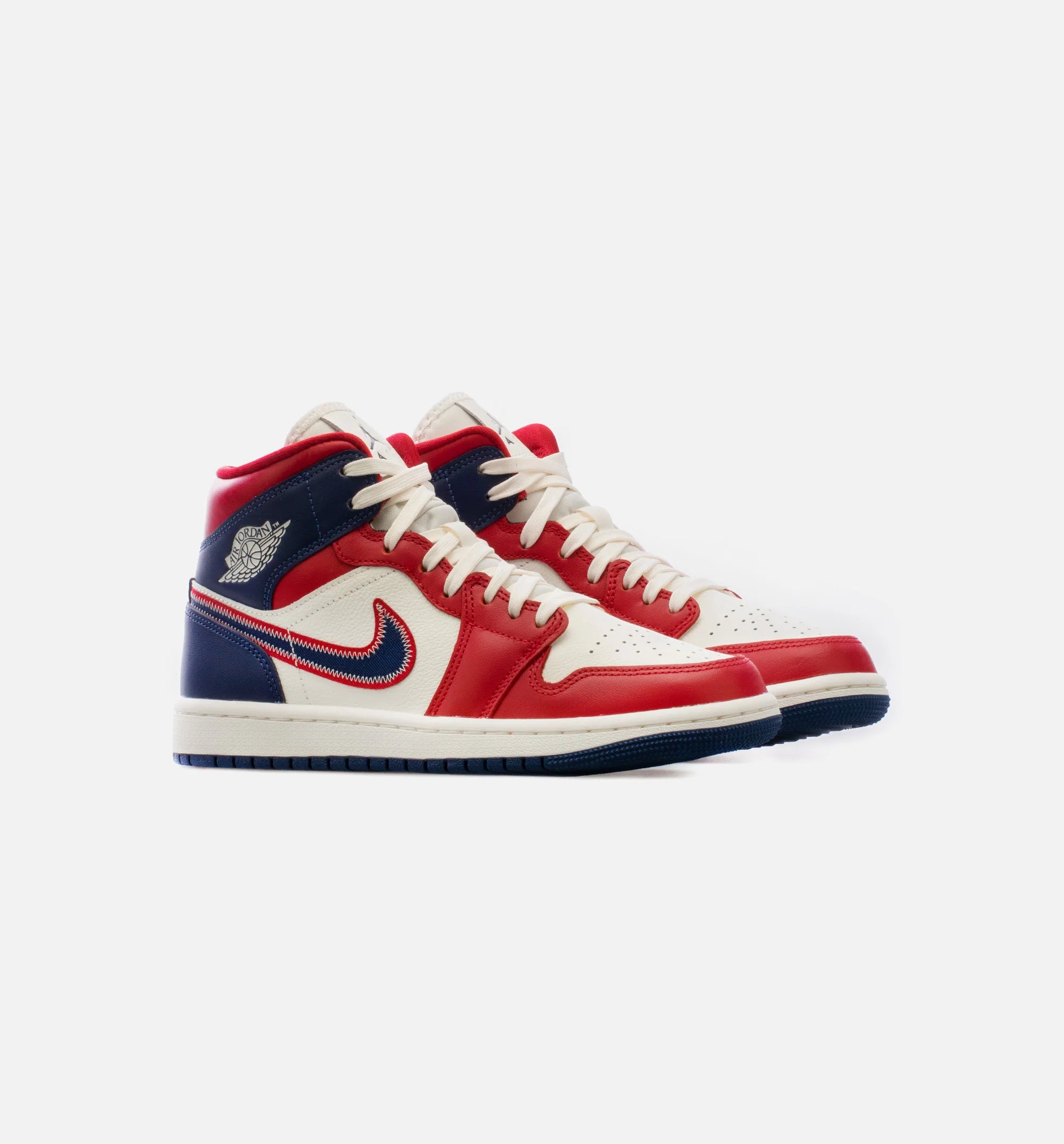 Air Jordan 1 Mid SE USA Womens Lifestyle Shoe Red Blue