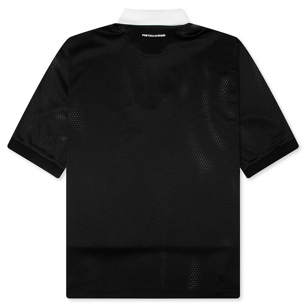 Quarter Zip Jersey Polo Black