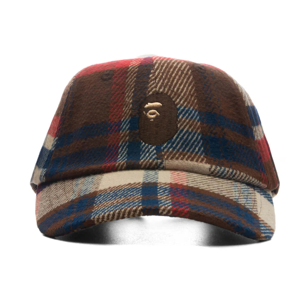 BAPE Check Panel Cap Navy Red