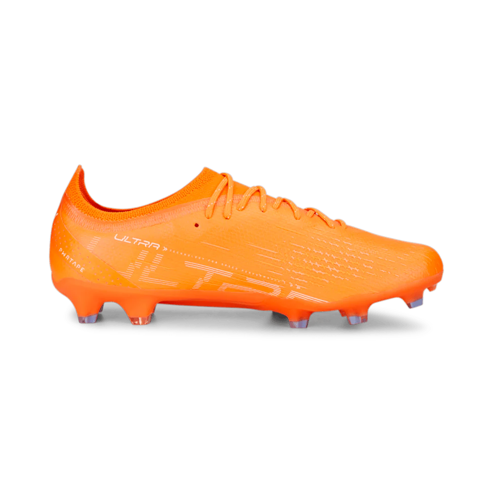 PUMA Ultra Ultimate FG AG Firm Ground Soccer Cleats Ultra Orange White Blue Glimmer