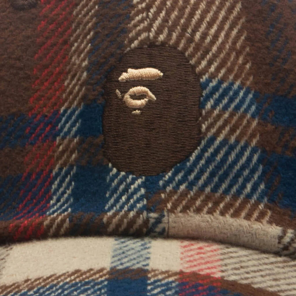 BAPE Check Panel Cap Navy Red