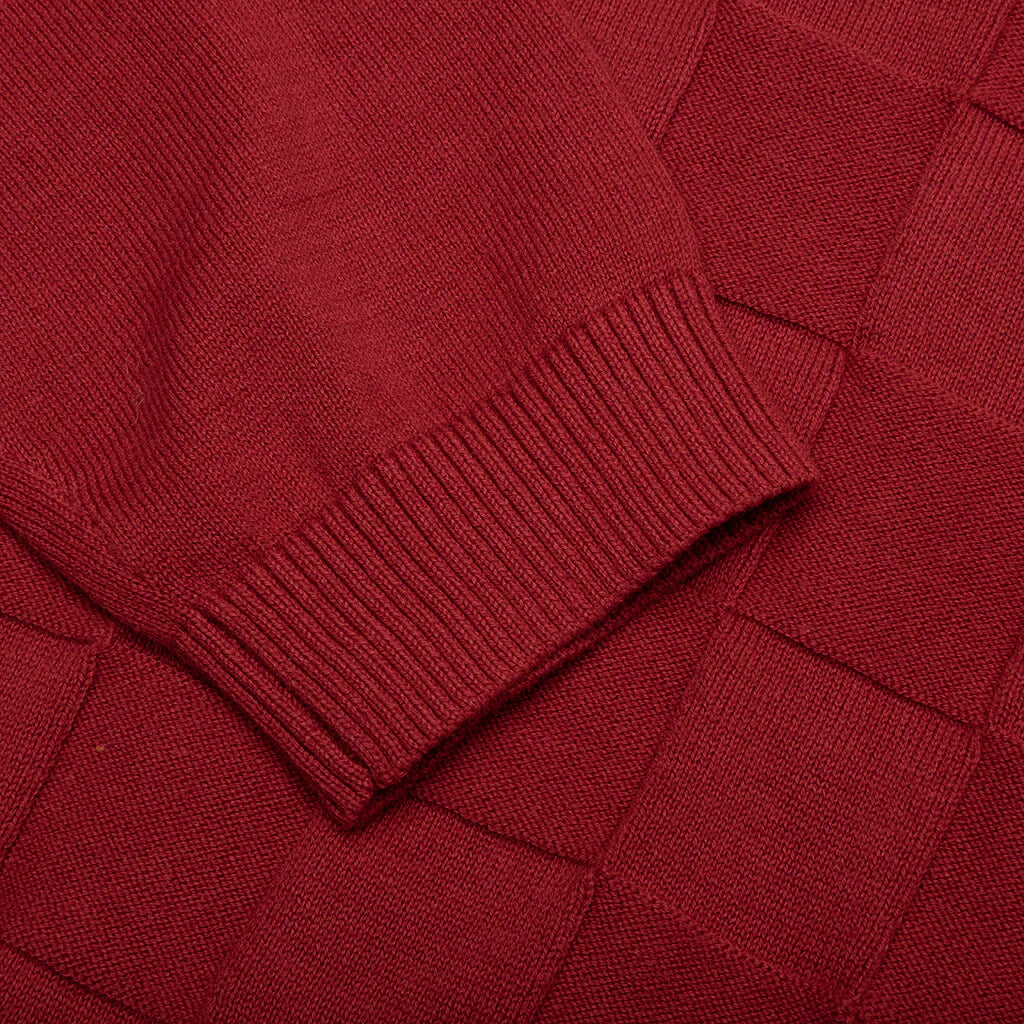 Palmer Checked L S Sweater Polo Sunday Red