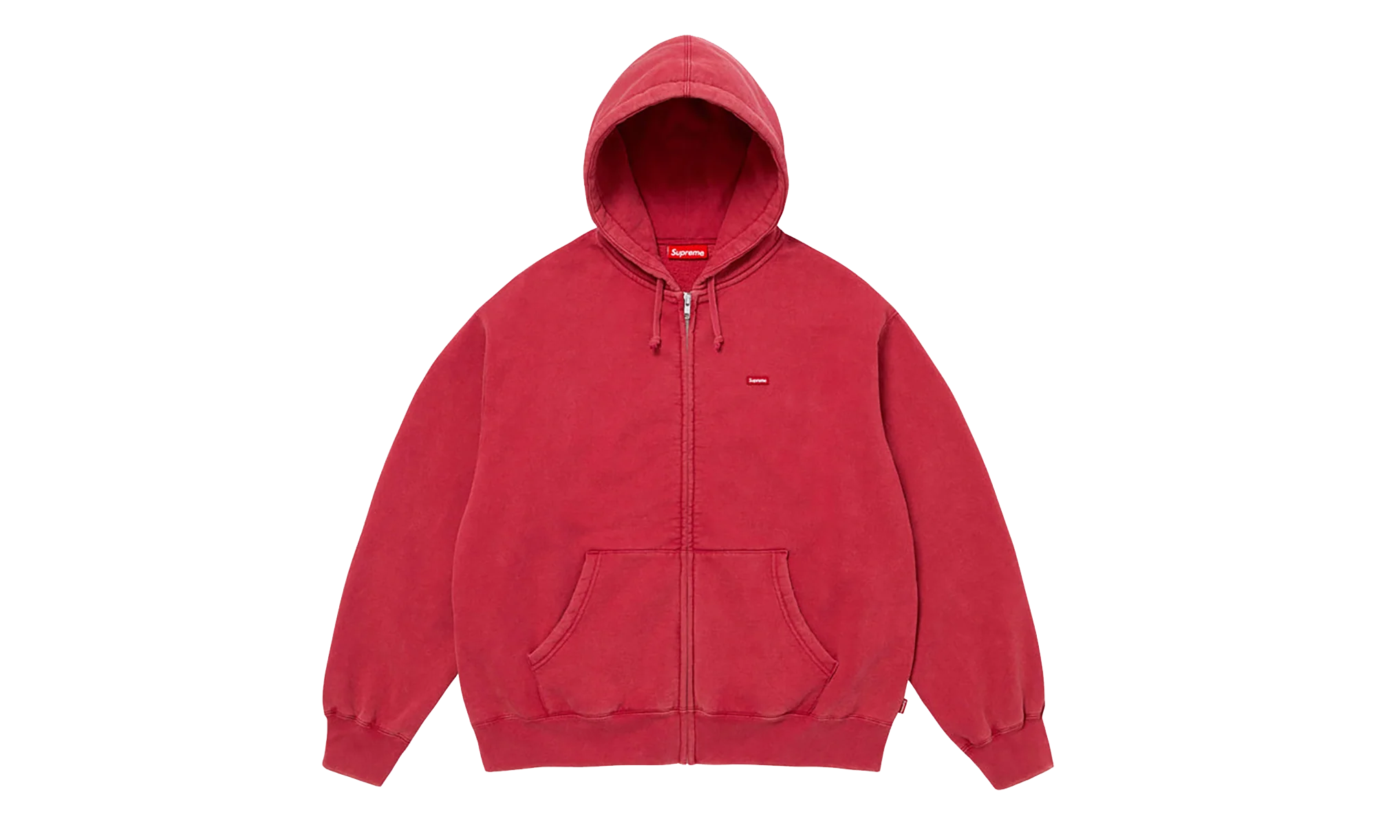 Small Box Zip Up Hooded Sweatshirt "SS26 - dark red" SU27351