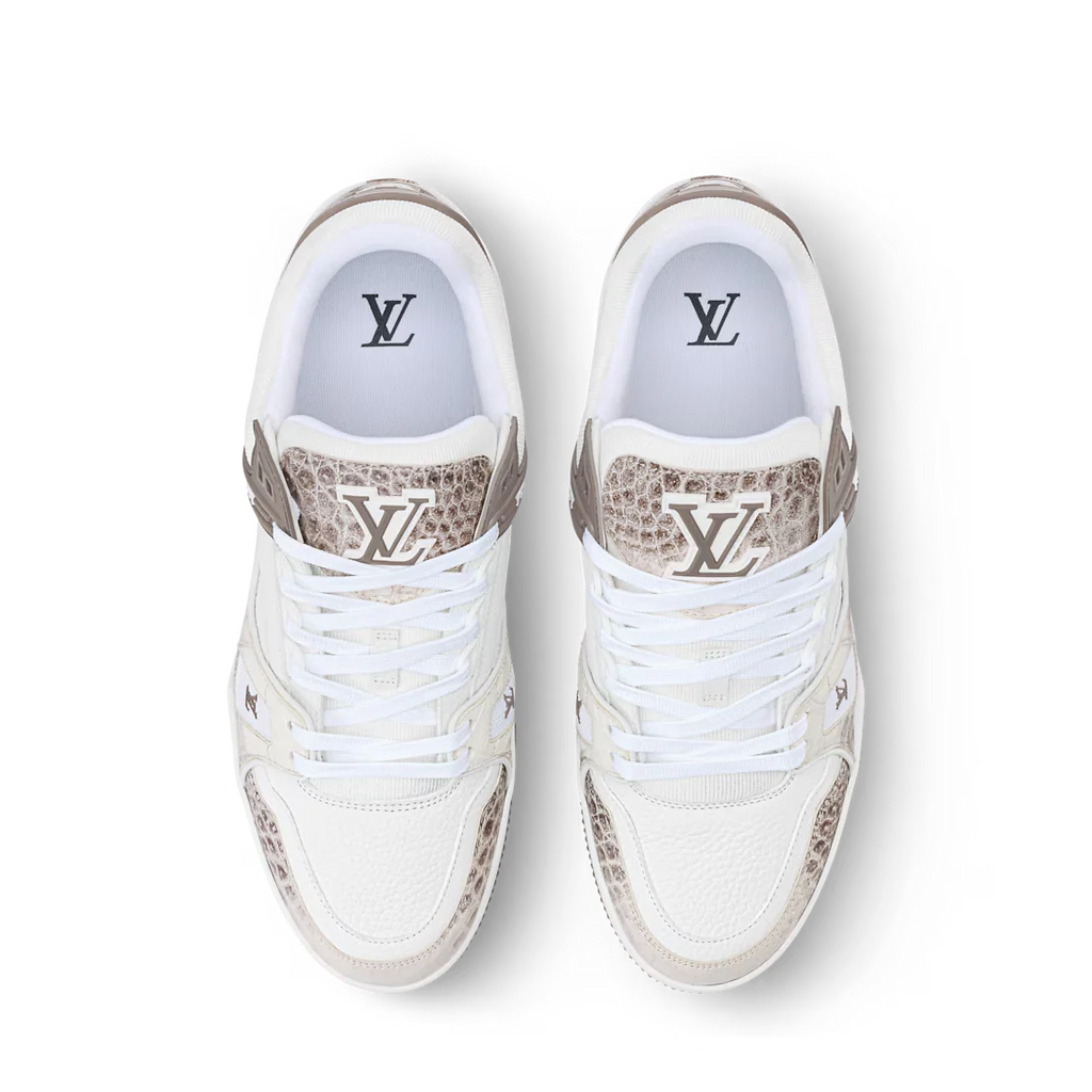 LV Trainer Beige Crocodile Skin