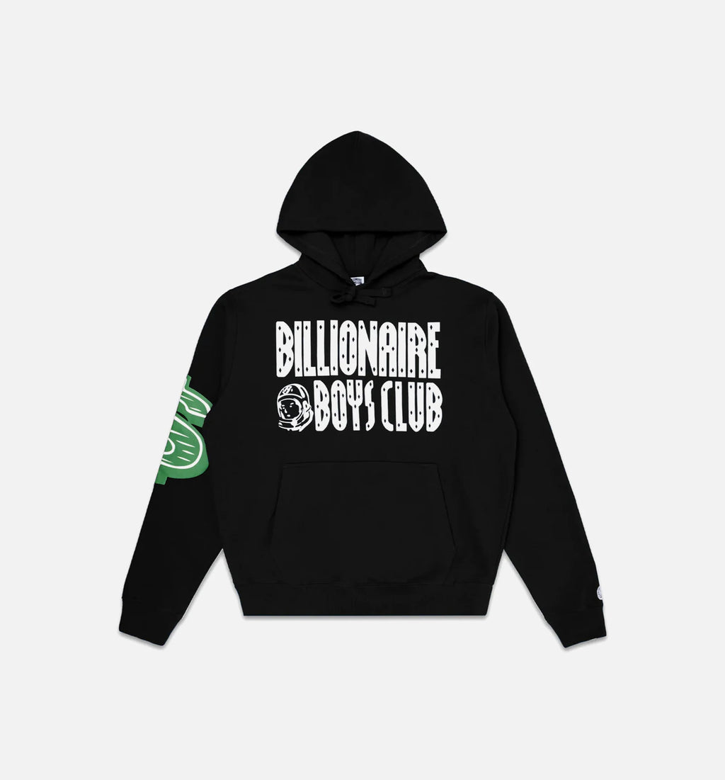Straight Font Mens Hoodie Black