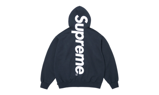 Satin Appliqué Hooded Sweatshirt "SS26 - Navy" SU27500