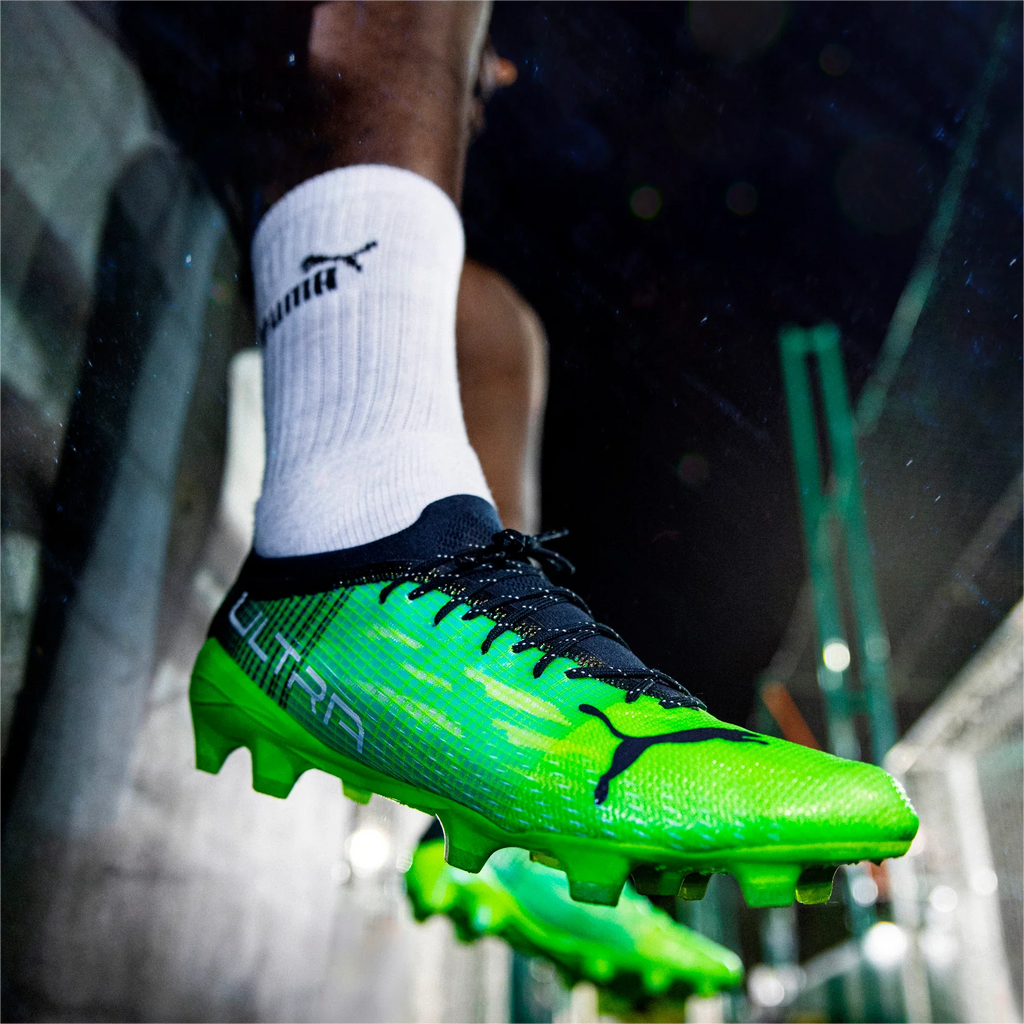 PUMA Ultra 13 FG AG Firm Soccer Shoes Green Glare Elektro Aqua Spellbound
