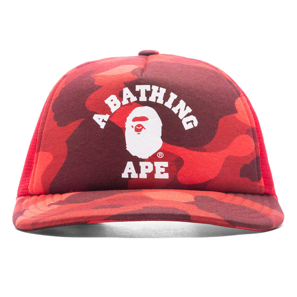 Color Camo College Mesh Cap Red