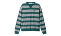 Women's Striped Jersey Sweatshirt WMNS "Bottle Green / Gray" MJLA39 19DD F0E5Q