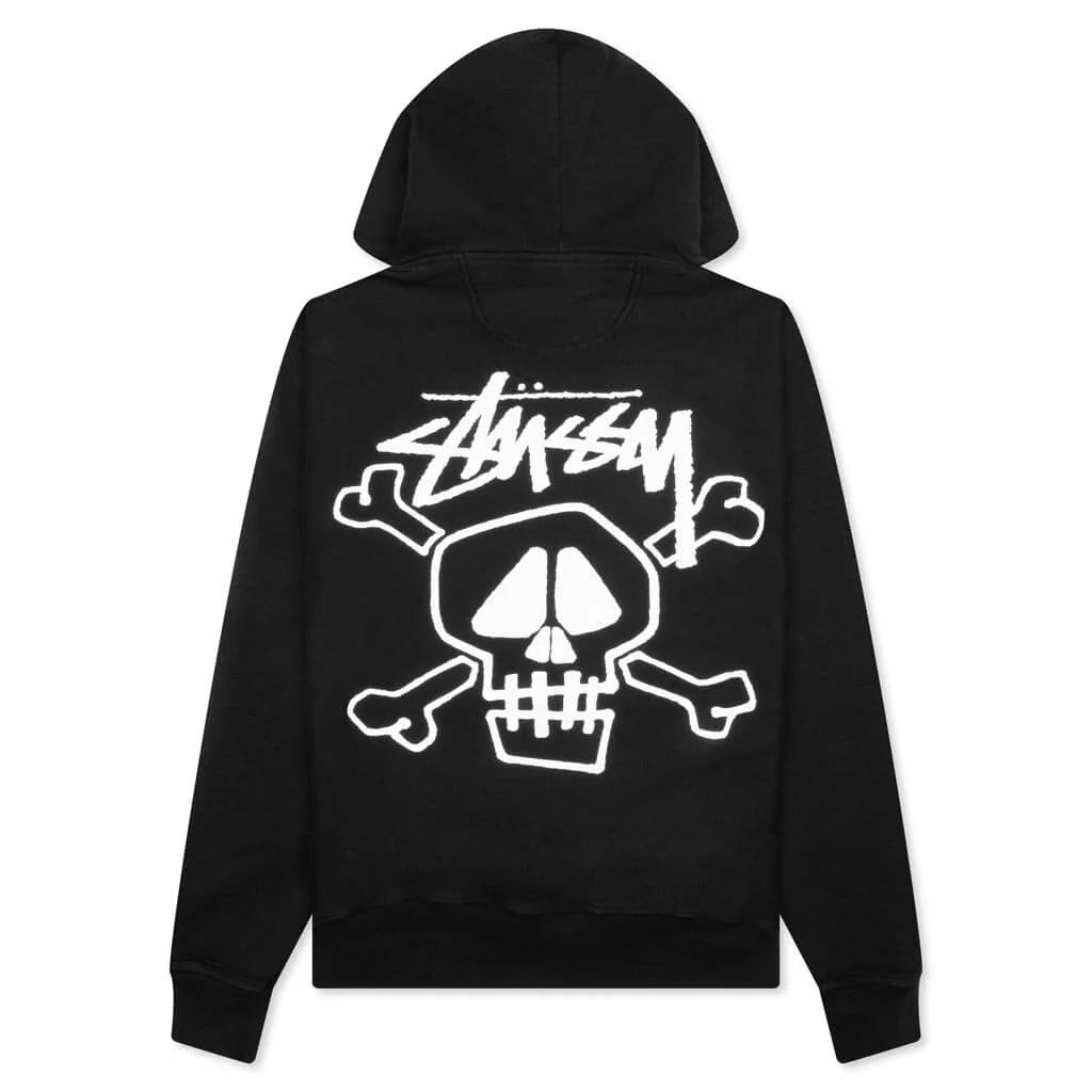 Skull Bones Pigment Dyed Hoodie Black
