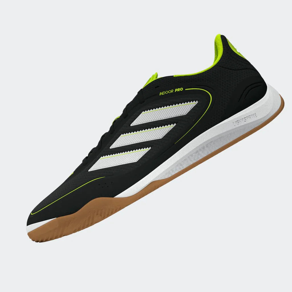 adidas Copa Court Pro IN Indoor Mens Soccer Shoes Black White Lemon