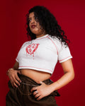 Red Heart White Crop Top HG x Krewe Kulturr