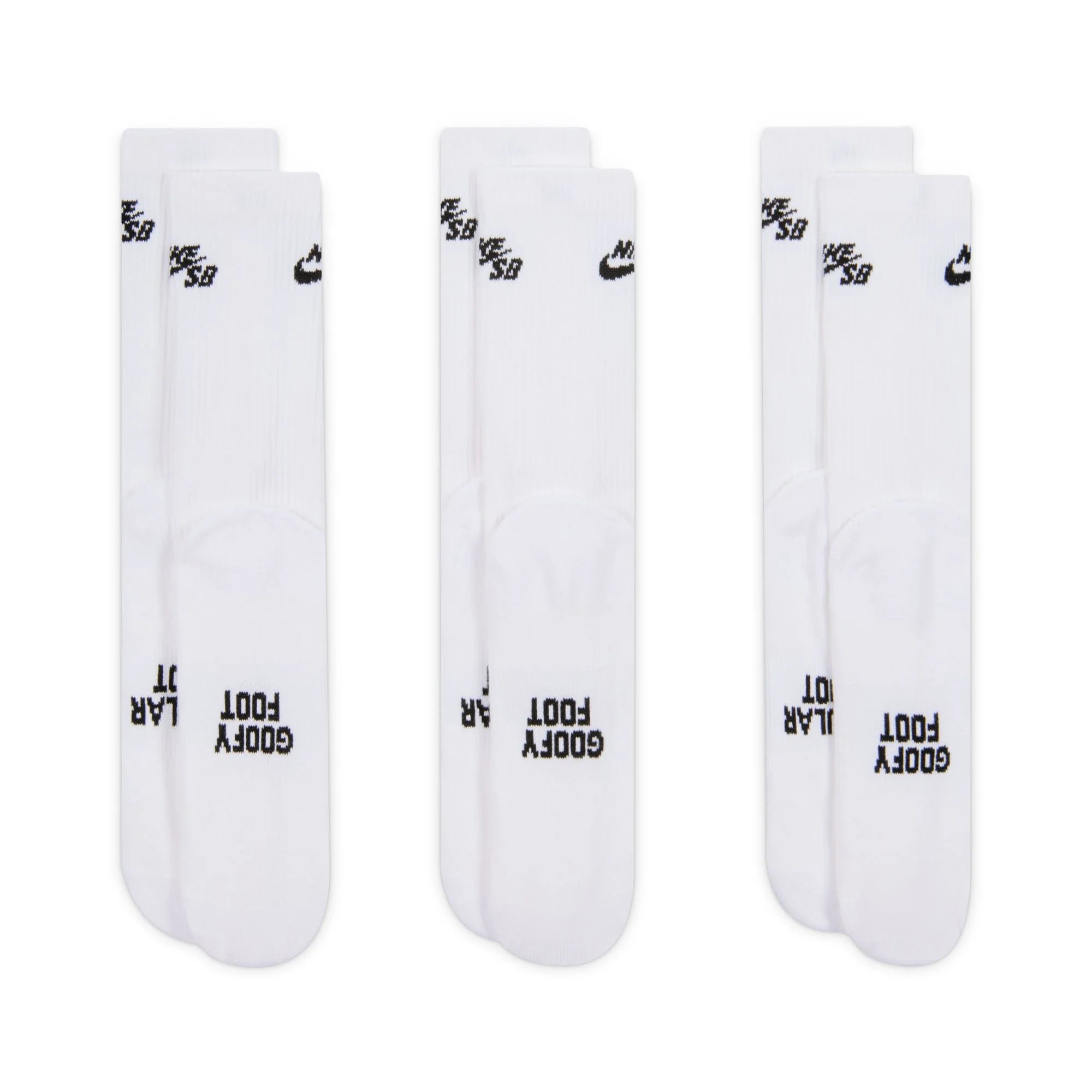 Nike SB Everyday Elevated White Skate Socks 3 Pairs