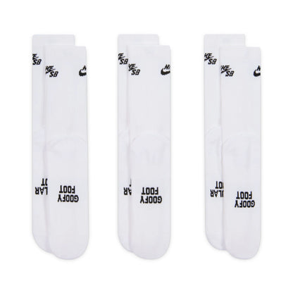 Nike SB Everyday Elevated White Skate Socks 3 Pairs