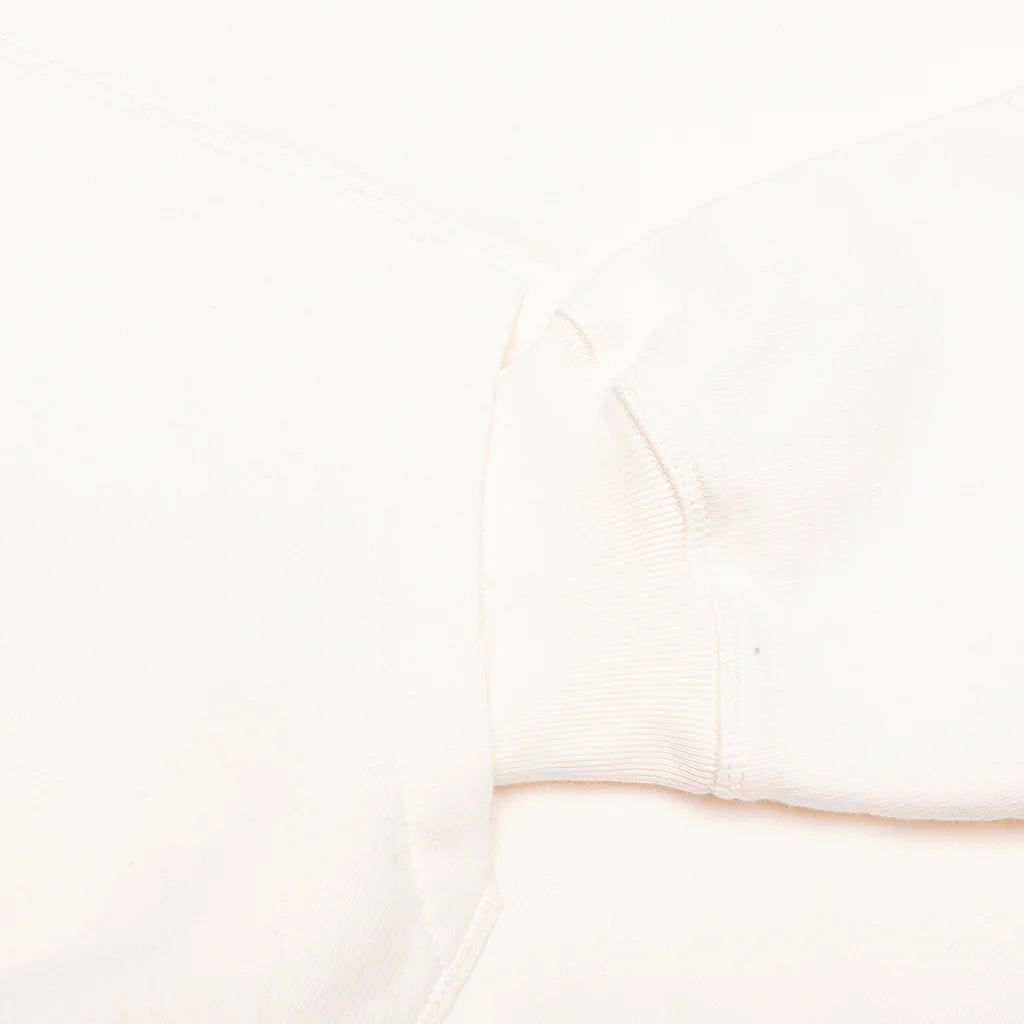 Circled Script Logo Hooded Sweatshirt Off White