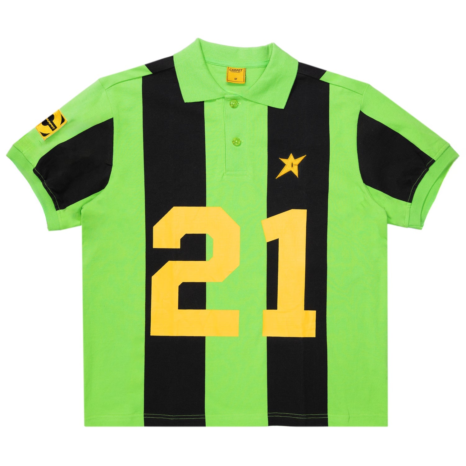 Carpet Company Striped Polo Jersey Green