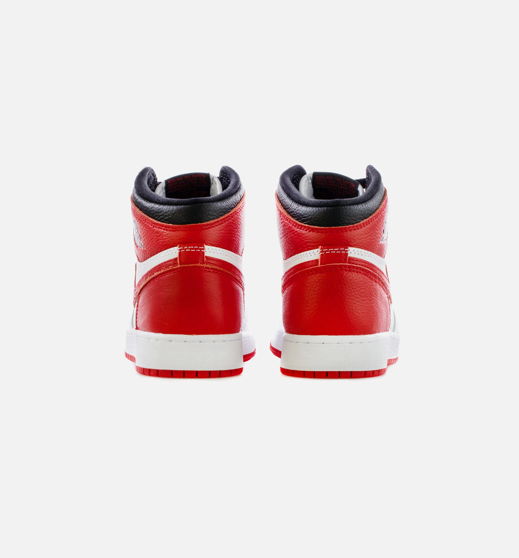 Air Jordan 1 Retro High OG Heritage Grade School Lifestyle Shoe White Red Black Free Shipping