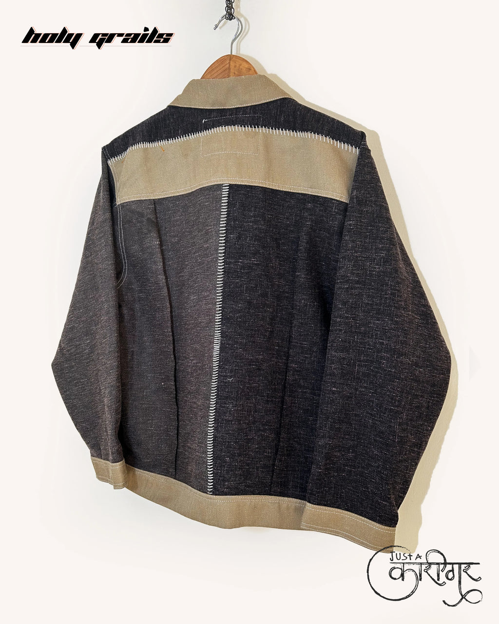 Yin Yang Black Denim Jacket HG x Just A Karigar