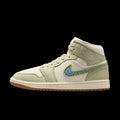 WMNS Air Jordan 1 Mid SE Olive Aura Pearl White Lawn