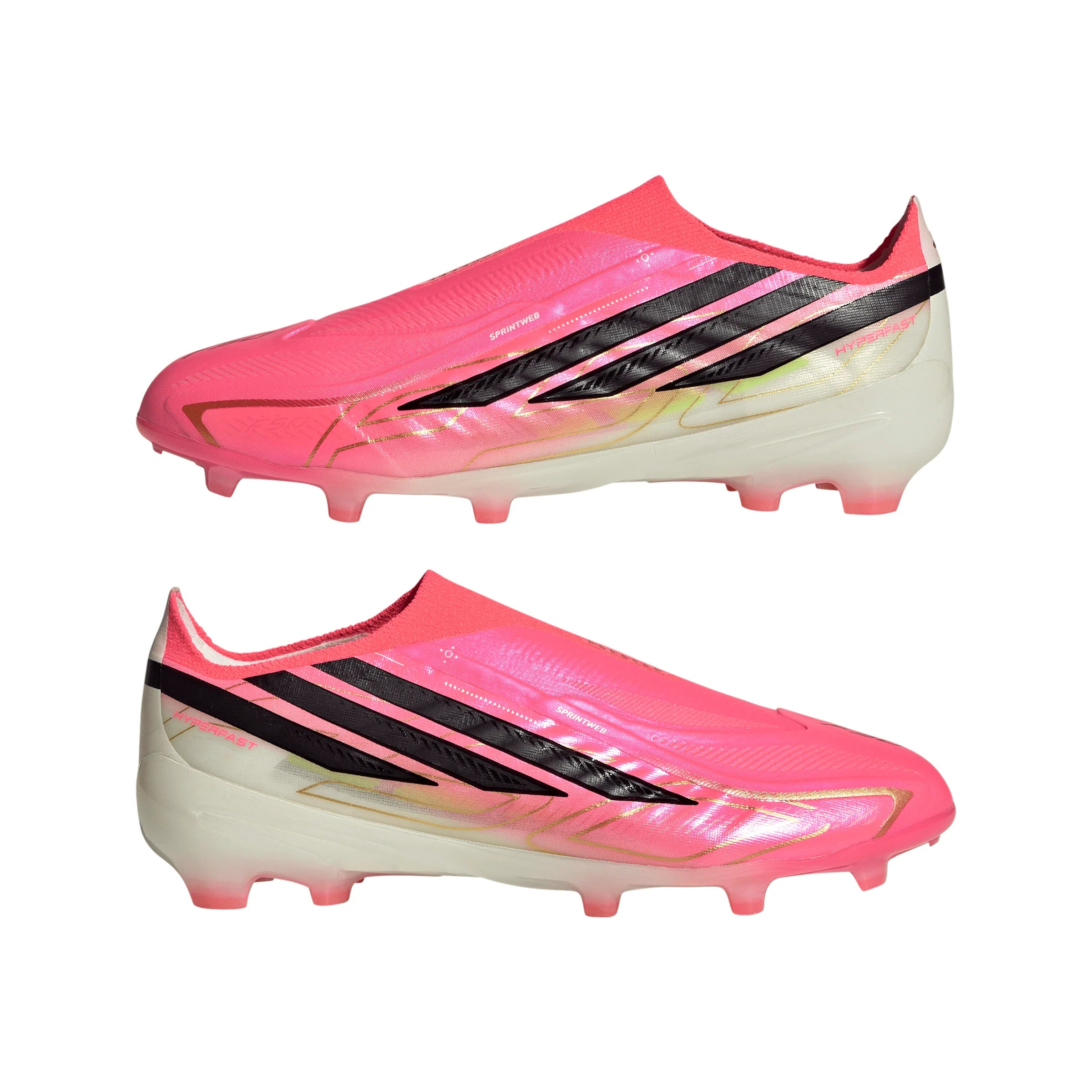 adidas F50 Hyperfast Elite Laceless Firm Ground Youth Soccer Cleats Turquesa Black Gold