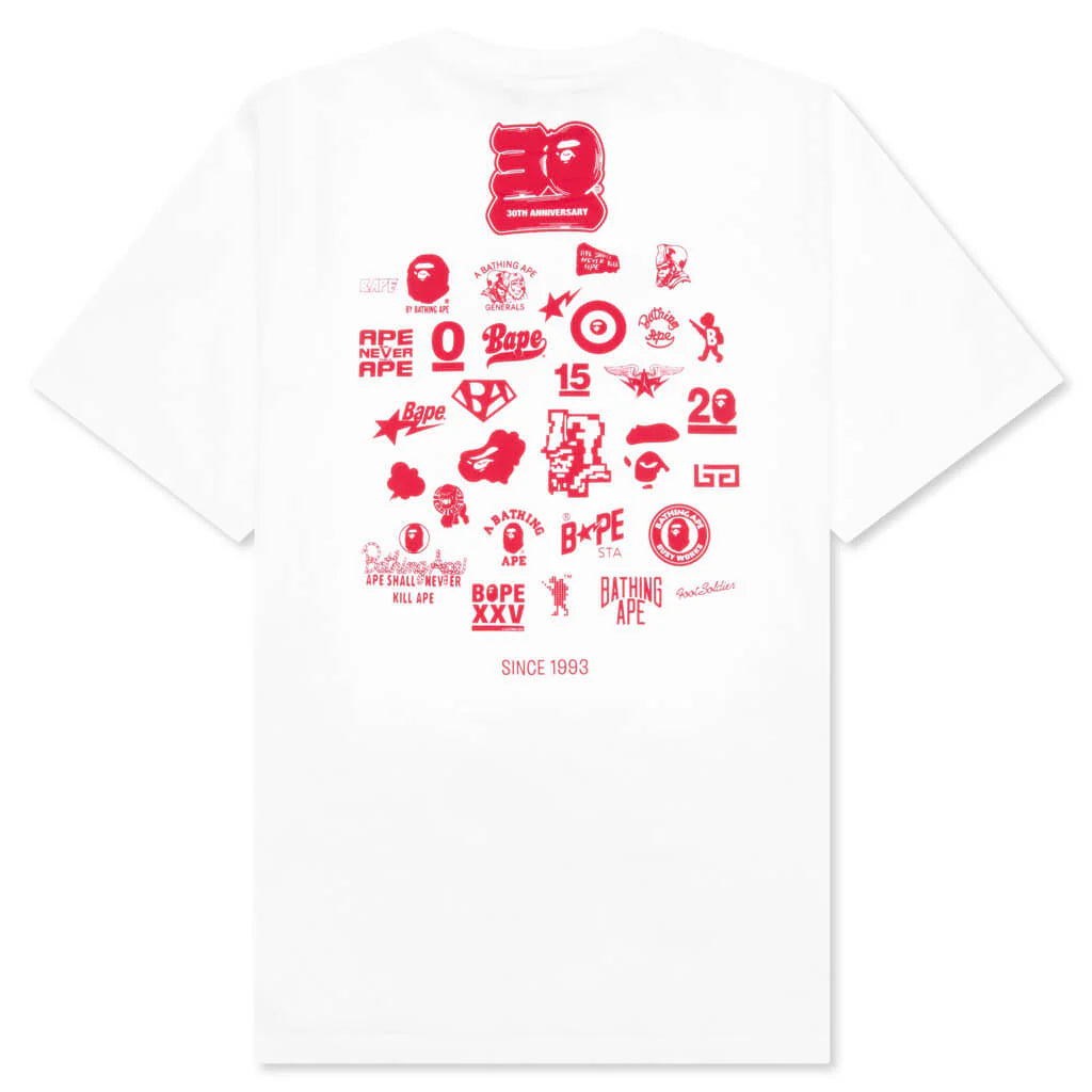 Bape 30 Th Anniversary Tee 2 White Red