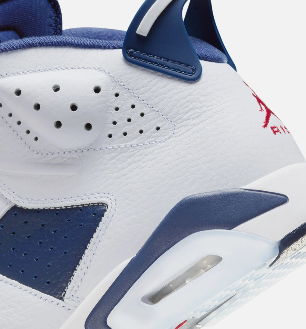 Air Jordan 6 Retro White and Midnight Navy Mens Lifestyle Shoe White Varsity Red Midnight Navy