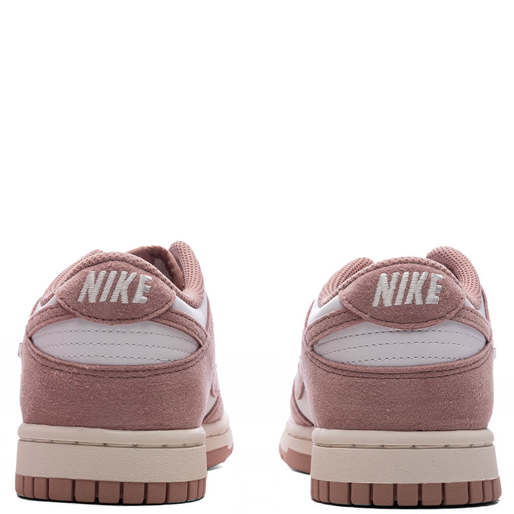 Womens Dunk Low Rose Whisper White Particle Pink Sail Metallic Silver