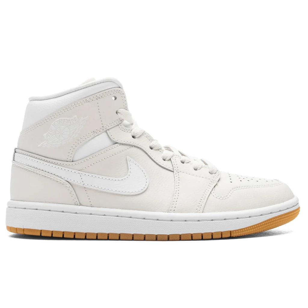 Womens Air Jordan 1 Mid Phantom White Gum Light