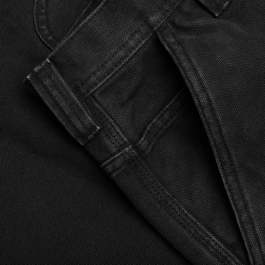 Washed Canvas Work Short Black