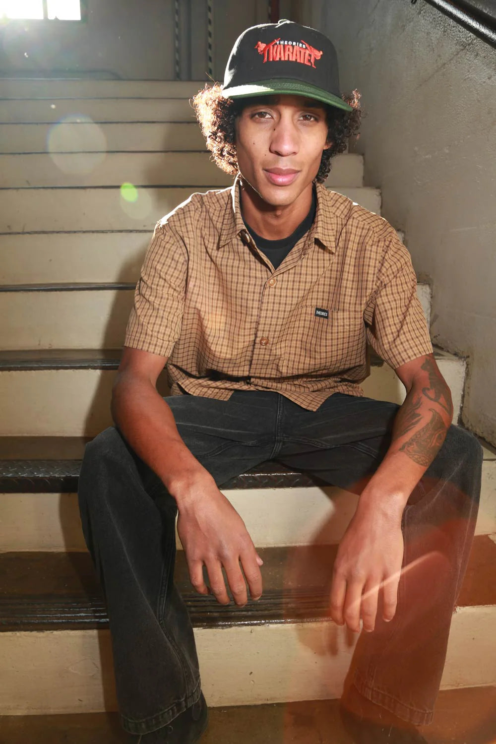 Theories Avignon Flannel Button Up Caramel