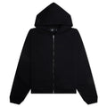 Initial Boxy Oversized Zip Through Hoodie Black
