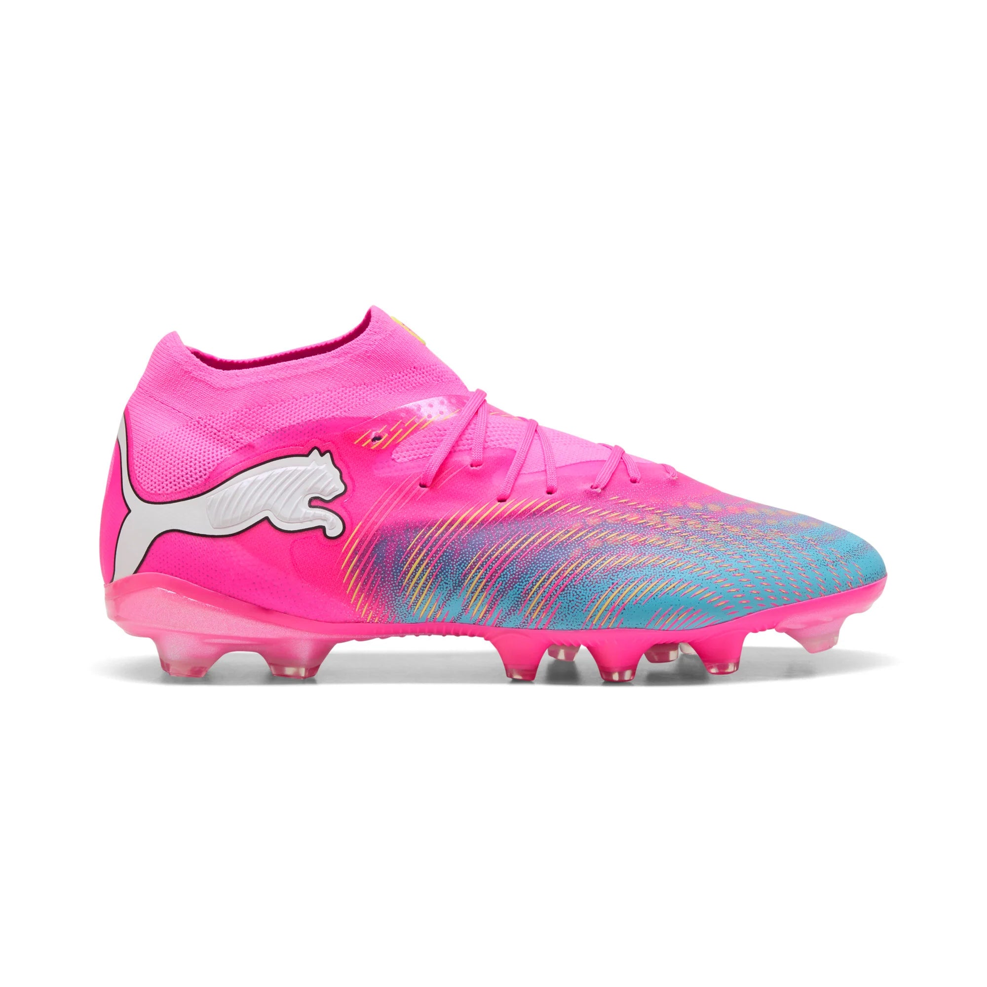 PUMA Future 9 Pro FG AG Firm Ground Artificial Ground Mens Soccer Cleats Pink Aqua White