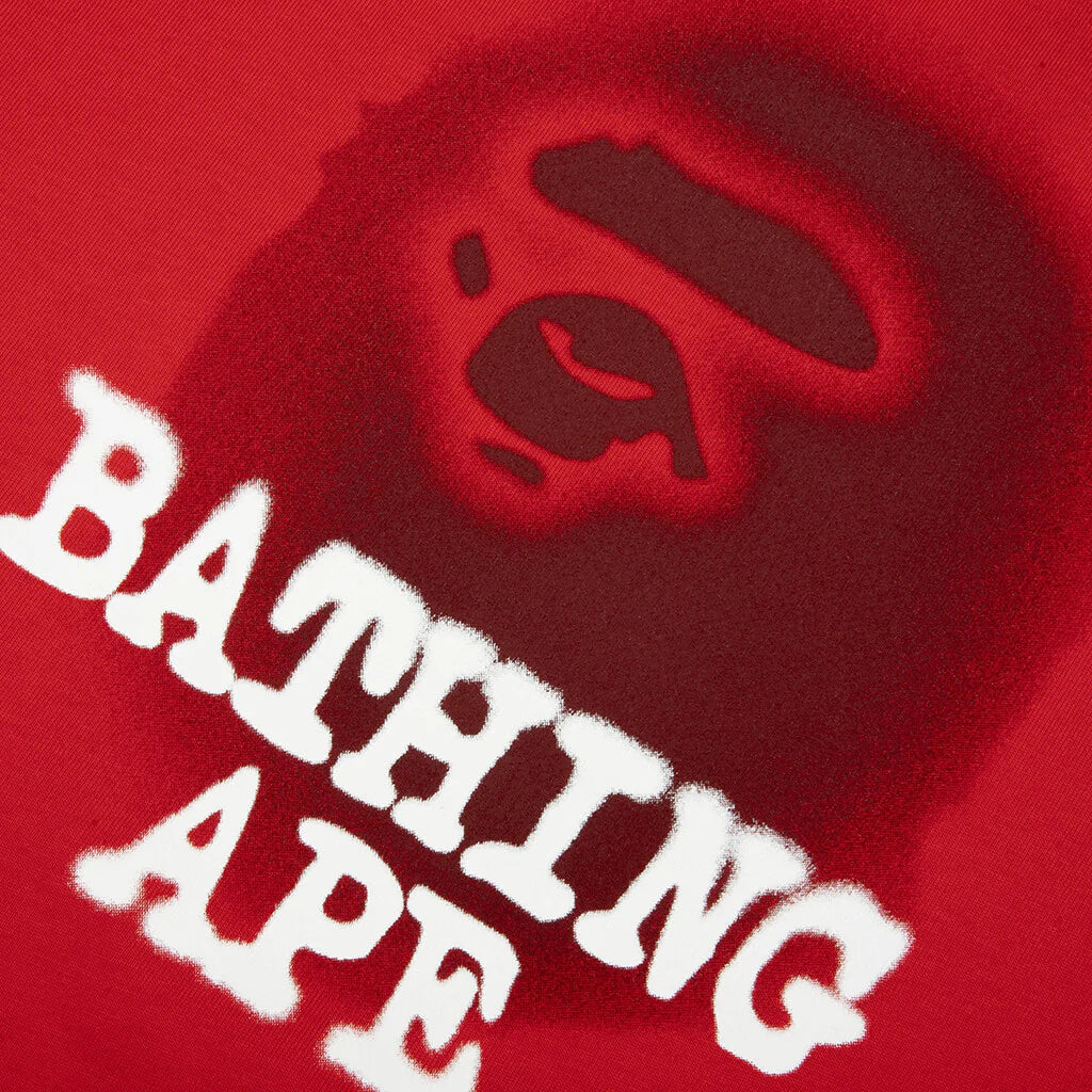 Bathing Ape Logo Relaxed Fit Tee Red