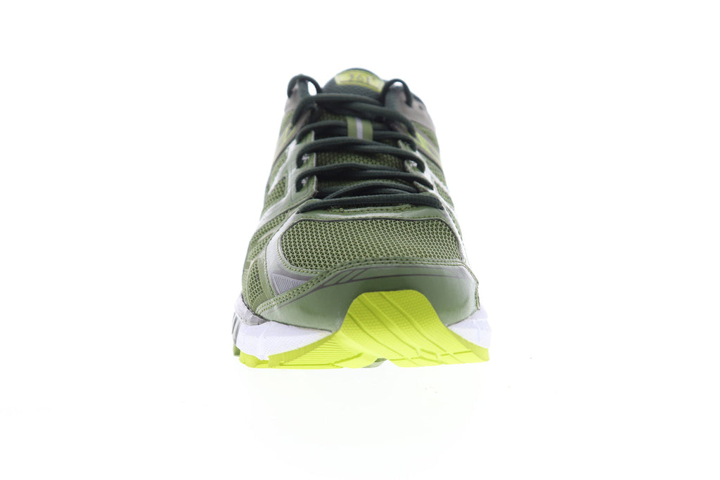 Spire Mens Green Mesh Low Top Lace Up Athletic Running Shoes
