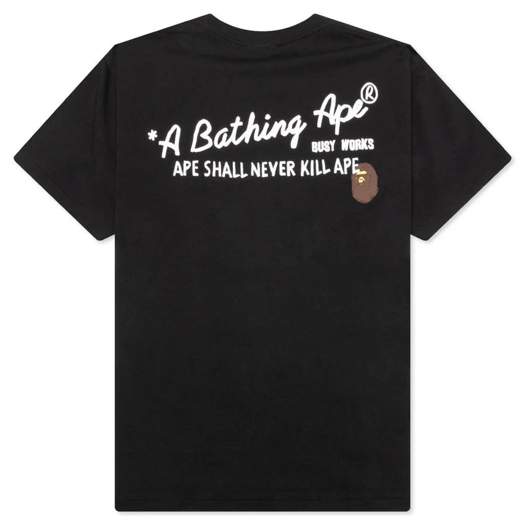 Hand Draw Bape Relaxed Fit Tee Black